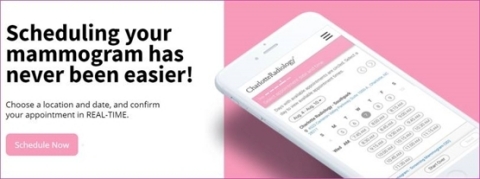 Charlotte Radiology's multi-channel campaign included social media posts to boost utilization of patient self-scheduling for screening mammogram appointments. (Graphic: Business Wire)