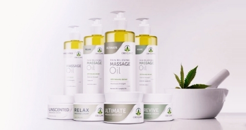 Abacus Health Product's CBD CLINIC Massage Therapy Series, a line of eight new massage oils and creams. (Photo: Abacus Health Products Inc.)