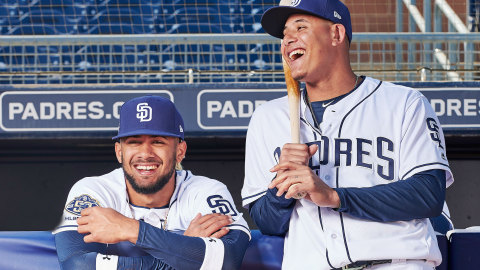 (L-R), Fernando Tatis and Manny Machado of the San Diego Padres. (Photo: Business Wire)