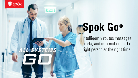 Spok is pioneering a new era of clinical communication and collaboration that goes well beyond today’s solutions for secure messaging and clinical workflow. The Spok Go platform is purpose-built in the cloud for healthcare and gives hospitals and health systems the best in security, agility, and breadth and depth of services. (Graphic: Spok, Inc.)