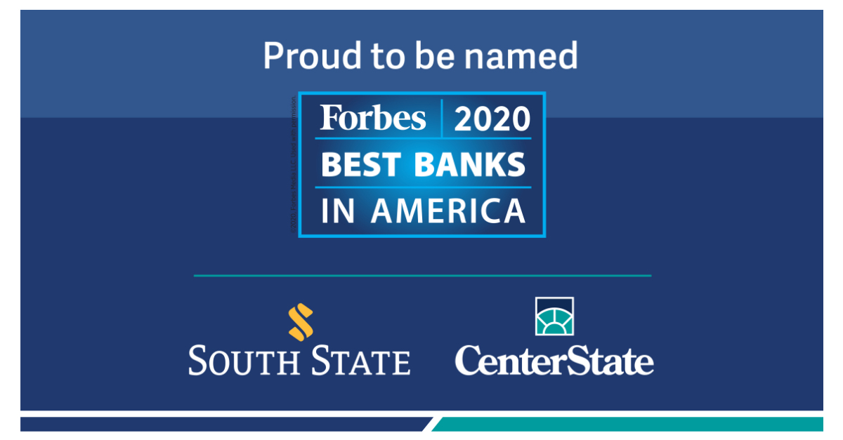South State Bank and CenterState Bank Ranked in Top 50 of Forbes’ Best