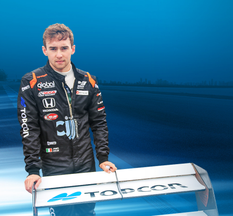 Formula 3 driver James Roe Jr. will join Topcon at CONEXPO 2020 to share his perspectives of how road resurfacing technology is helping make tracks smoother for faster and safer racing. (Photo: Business Wire)