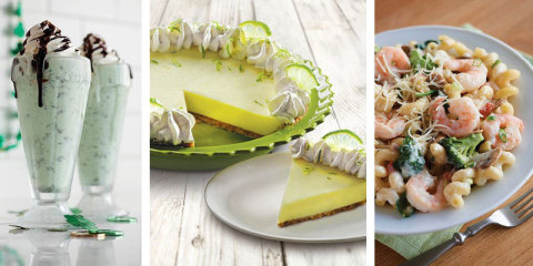 Celebrate Spring at Shari’s Restaurants with new dishes like a Choc O’Mint Shake for St. Patrick’s Day, a slice of seasonal Key Lime Pie or Shrimp Alfredo Primavera, part of Shari’s new Northwest Fresh menu. (Photo: Business Wire)