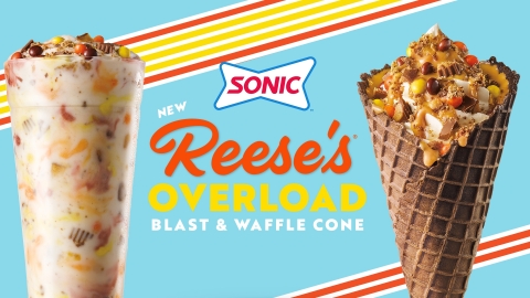 SONIC® Drive-In overloads its menu with two new dessert options: the Reese’s Overload Waffle Cone and Blast. (Photo: Business Wire)