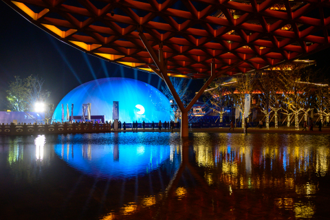 Photo taken on Nov. 6, 2019 shows the main venue of the 1st Blue Planet Science Fiction Film Festival in Nanjing, east China's Jiangsu Province. (photo by xinhuanet)