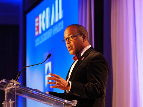 Great Place to Work CEO Michael C. Bush hosted the For All Leadership Awards ceremony. (Photo: Business Wire)