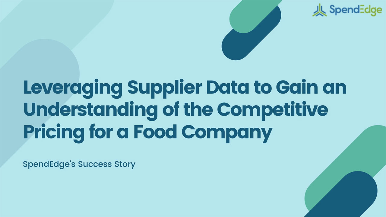 Leveraging Supplier Data to Gain an Understanding of the Competitive Pricing for a Food Company