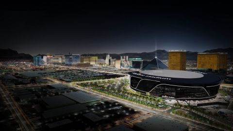 CommScope's fiber optic and copper cabling has been installed in Allegiant Stadium, the new 65,000-seat home of the Las Vegas Raiders. (Graphic: Business Wire)