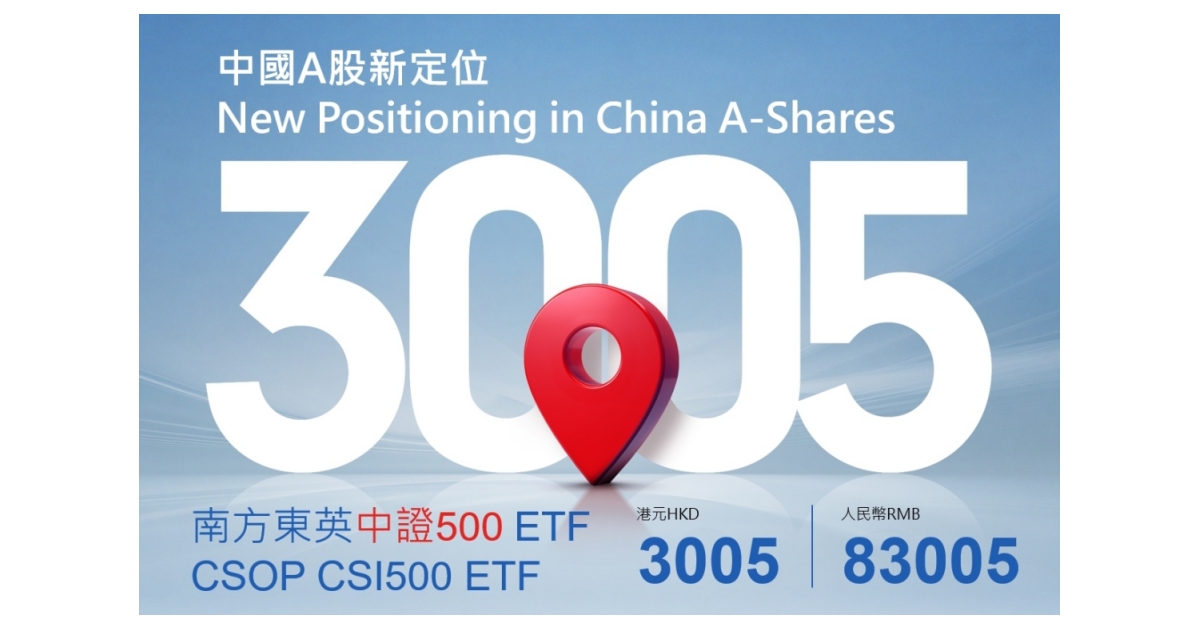 南方东英推出南方东英中证500 Etf 股票代号 港币柜台 3005 Hk 人民币柜台83005 Hk Business Wire