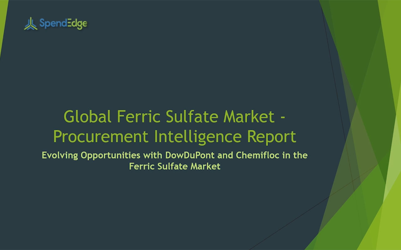 SpendEdge, a global procurement market intelligence firm, has announced the release of its Global Ferric Sulfate Market - Procurement Intelligence Report