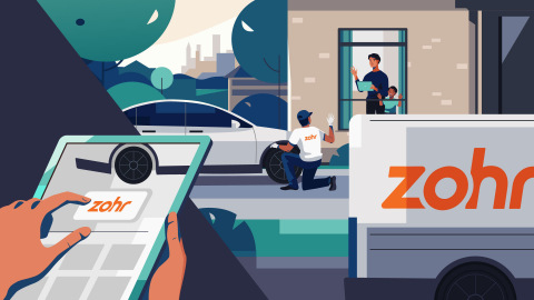 Zohr’s on-demand tire services were designed for minimal human contact. Technicians can safely provide services while practicing social distancing. (Graphic: Business Wire)