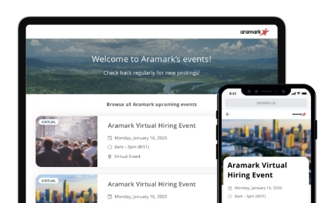 Built around Paradox's AI assistant Olivia, the new product enables employers to quickly and easily create a virtual event, and engage with people directly in a simple, chat-based environment. (Graphic: Business Wire)