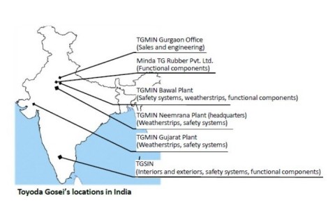 Toyoda Gosei’s locations in India (Graphic: Business Wire)