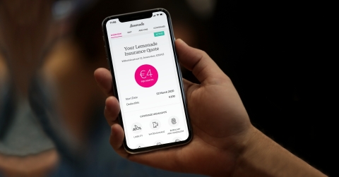 original Lemonade insurance app (Photo: Business Wire)