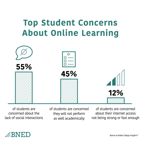 Top Student Concerns About Online Learning (Graphic: Business Wire)