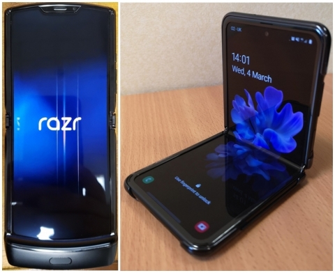 Motorola RAZR versus Galaxy Z Flip (Photo: Business Wire)