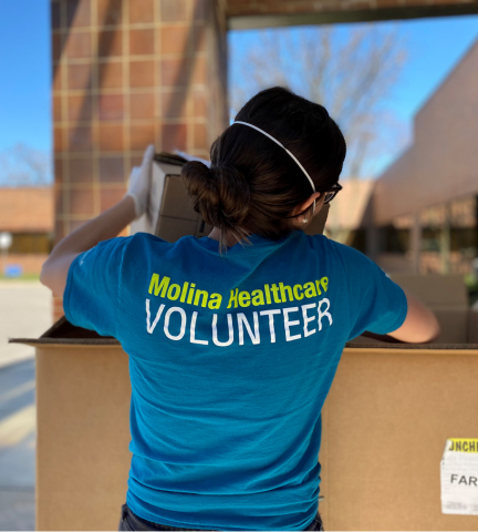 Molina Healthcare employee volunteer delivers personal protective equipment and supplies during ongoing COVID-19 relief efforts. (Photo: Business Wire)