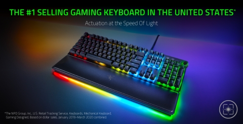 Razer Huntsman Elite optical keyboard with underglow RGB lighting (Graphic: Business Wire)