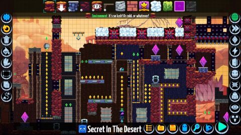 Get creative and make your own levels with hundreds of items, including enemies, hazards, paths, programmable switches, secrets, weather, music and powers in Levelhead. (Photo: Business Wire)