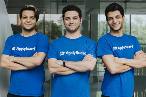 ApplyBoard Founders (L) Meti Basiri, CMO and Co-Founder (C) Martin Basiri CEO and Co-Founder, and (R) Massi Basiri, COO and Co-Founder (Photo: Business Wire)