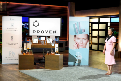 Ming S. Zhao, co-founder and CEO at PROVEN Skincare, in the tank on ABC's 'Shark Tank'. (Photo: Business Wire)