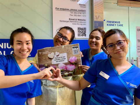 Despite the challenges brought by COVID-19, Fresenius Kidney Care nurses and staff in Asia Pacific stay at work to care for dialysis patients. (Photo: Business Wire)