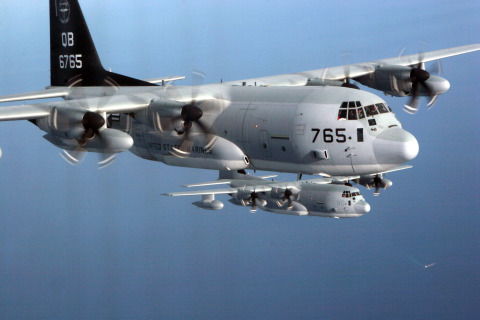 original BAE Systems, Inc. was awarded a prime position on a $26.7 million task order by the U.S. Navy for installing, integrating, and testing the Large Aircraft Infrared Countermeasures system on KC-130J aircraft. (Photo: BAE Systems)