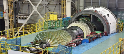 MHPS M501JAC gas turbine being manufactured at Takasago Works in Hyogo Prefecture, Japan. (Photo: Business Wire)