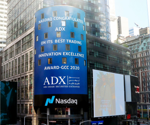 Message displayed on Nasdaq tower today at Times Square in New York (Photo: AETOSWire)