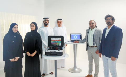 thumbnail Left to right: Executive team working on the project Aryam Ahmed and Latifa Alseiari, Project director of lab Abdulla Rashidi, IHC board member Nader Al Hamadi, Lead Doctor Dr. Pramod Kumar and Dr. Mohammad Firoz Khan (Photo: AETOSWire)