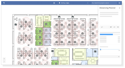 OfficeSpace Software New Distancing Planner Tool (Graphic: Business Wire)