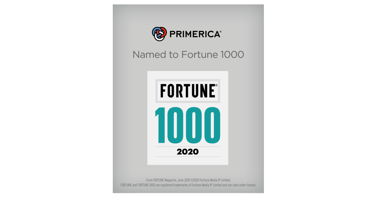 Primerica Announces Its Fortune 1000 Debut Business Wire