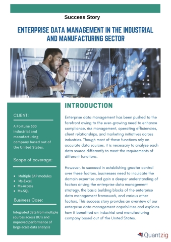 original Enterprise Data Management in the Industrial and Manufacturing Sector (Graphic: Business Wire)