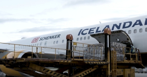 Icelandair Boeing 767 aircraft with DB Schenker branding (Photo: Business Wire)