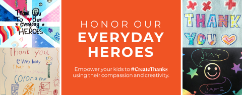 The #CreateThanks initiative invites children to upload their creative and compassionate artwork thanking our frontline workers, and nominate hospitals and essential centers across the nation to receive posters and thank you cards featuring their work. (Photo: Shutterfly Inc.)