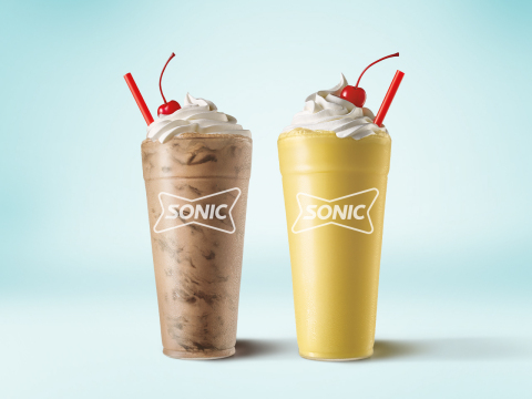 SONIC® Drive-In kicks off the summer with two indulgent Shake flavors straight from the mixing bowl – the all new Brownie Batter Shake and the Yellow Cake Batter Shake. (Photo: Business Wire)