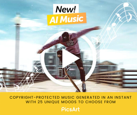 PicsArt launches AI Music giving creators the ability to add unique soundtracks based on mood, tone and more, to their videos (Graphic: Business Wire)