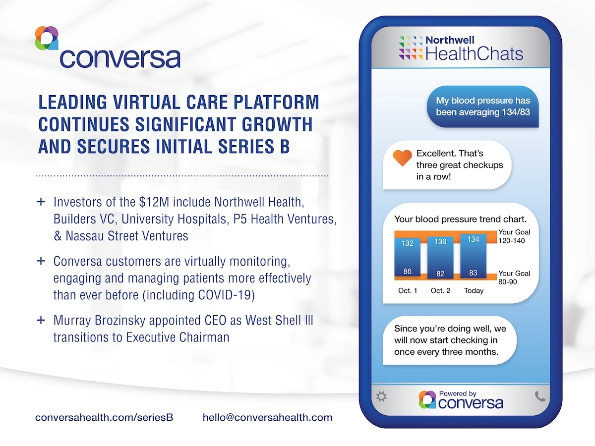 Leading Virtual Care Platform Conversa Health Raises 12 Million As Covid-19 Accelerates The Need For Digital Health Business Wire