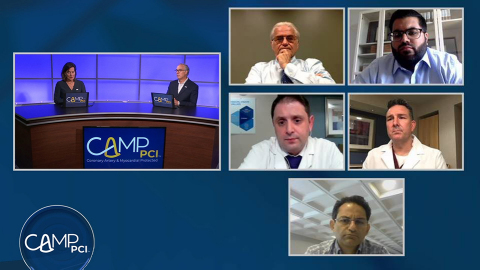 Members of CAMP PCI’s faculty take questions from physician participants during the first virtual training on June 5, 2020, broadcast live from Abiomed’s Heart Recovery Institute. (Photo: Business Wire)
