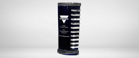 original Mouser Electronics received the 2019 Americas Catalog Distributor of the Year and Americas Catalog Passives Distributor of the Year awards from Vishay Intertechnology, for its new product introduction support, customer acquisition, and increased part count into the design market. (Photo: Business Wire)