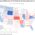 Caribbean News Global Image_-_US_Map_Change_in_Median_Price_of_New_Listings_Week_Ending_June_12 HouseCanary Market Pulse: Initial Shock of COVID-19 Measures Have Dissipated and Home Sales Contracts Are Trending Upward 