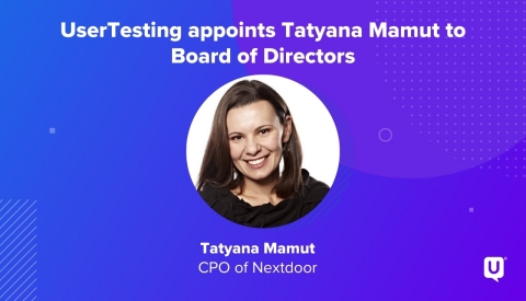 Tatyana Mamut, CPO of Nextdoor and member of the UserTesting Board of Directors (Graphic: Business Wire)