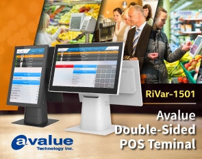Avalue dual-display AIO POS touchscreen terminal RiVar (Photo: Business Wire)