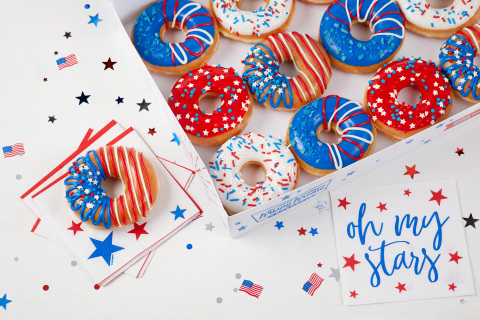 Four star-spangled themed doughnuts and limited-edition Patriotic Dozens Box available starting Thursday, June 25 (Photo: Business Wire)