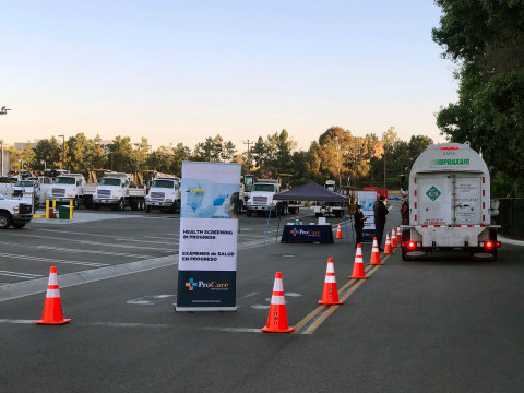 ProCare staff provide safe, professional COVID screenings, as employees arrive at work.  (Photo: Business Wire)