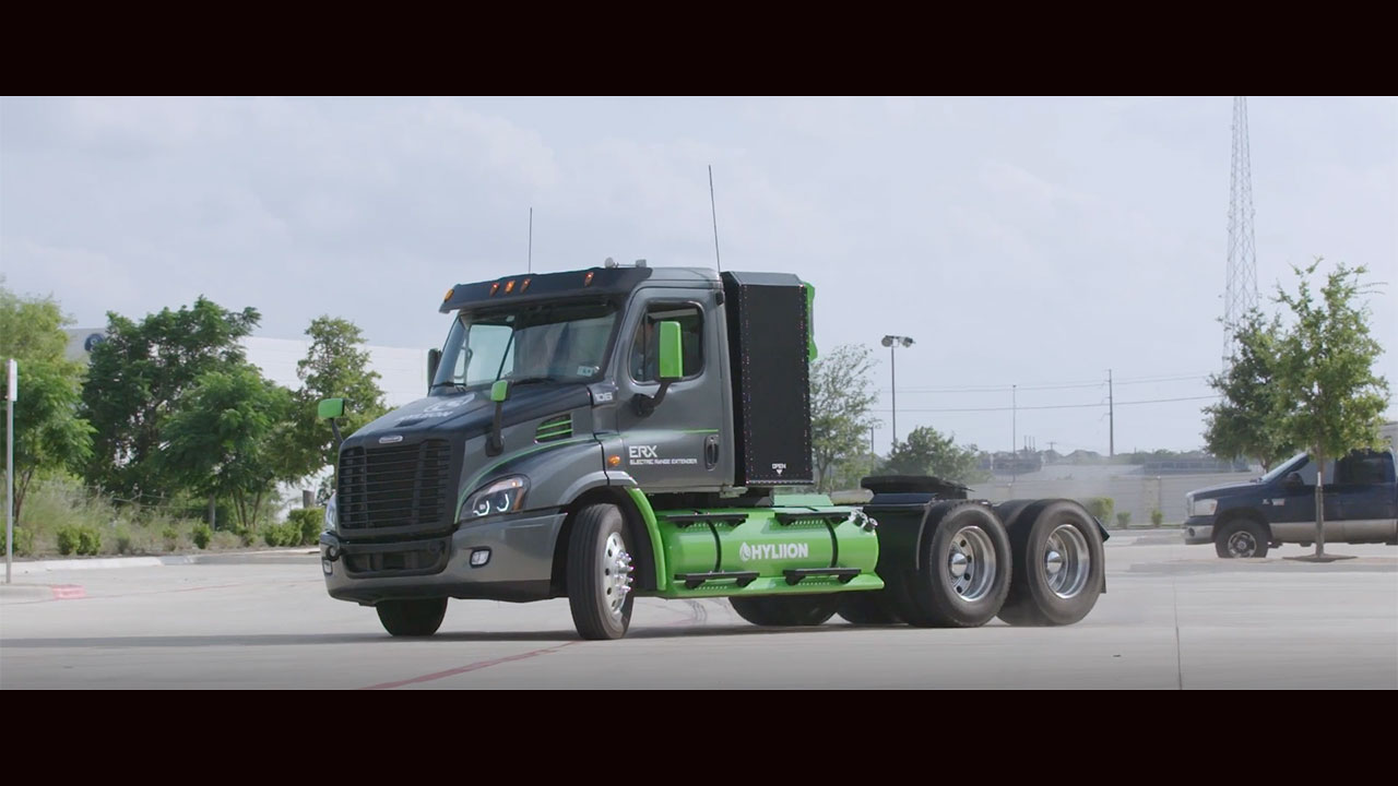 Hyliion's Hypertruck Electric Range Extender (ERX) is a long-haul, fully electric powertrain delivering superior performance, emissions reductions and cost-savings to the global trucking industry.  (Video courtesy of Hyliion)