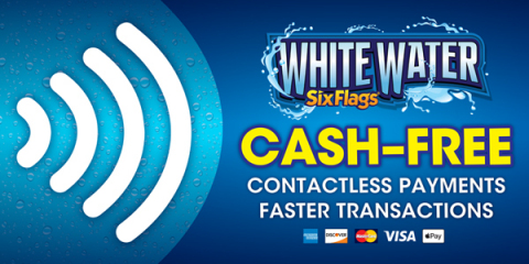 Six Flags White Water, the South’s Most Thrilling Waterpark, today announced an all-new cash-free experience with contactless payments beginning June 29.(Photo: Six Flags White Water)