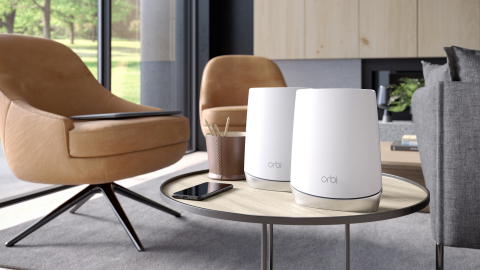 Orbi Tri-band Mesh WiFi provides a network of wireless router and satellites with a dedicated data connection from router to satellite ensuring the best performance and reach throughout an entire home. (Photo: Business Wire)
