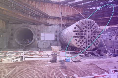 Un chantier de tunnelier (Photo: Sigfox)