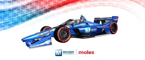 In the second race of the 2020 IndyCar season, the Mouser Electronics-sponsored No. 18 car will show off a special Mouser Blue livery at the GMR Grand Prix in Indianapolis on July 4. (Photo: Business Wire)